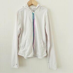 Athleta Girl Stunner Shade Full Zip White Lightweight Jacket